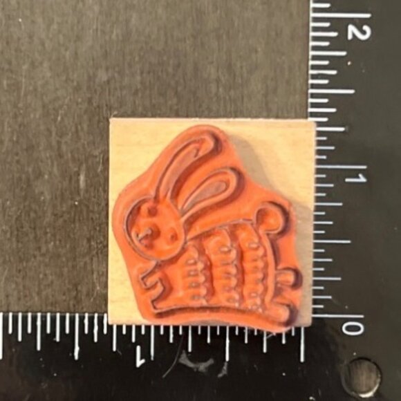 Savvy Stamps 808C Leaping Swirl Bunny Wood Mounted Rubber Stamp easter - Picture 2 of 5